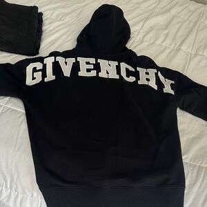 Givenchy Black Hoodie with White Logo